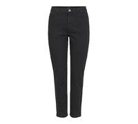 Pieces - Kesia - Mom jeans a vita alta neri-Nero S L32