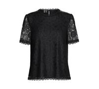 PIECES Maglietta da Donna Pcolline SS Lace Top Noos BC, Nero, XL
