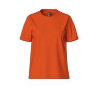 PIECES Pcria SS Fold Up Solid Tee Noos BC T-Shirt, Mandarino, XS Donna