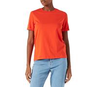 PIECES Maglietta da Donna Pcria SS Fold Up Solid Tee Noos BC, Tango Mandarino, L