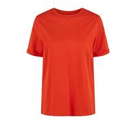 Pieces Maglietta da Donna Pcria SS Fold Up Solid Tee Noos BC, Tango Mandarino, M