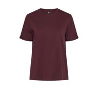 PIECES Pcria SS Fold Up Solid Tee Noos BC T-Shirt, Tawny Port, M Donna