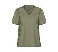 Pieces Maglietta da Donna Pcria SS V-Neck Solid Tee Noos, Verde - Deep Lichen Green, XS