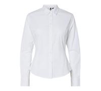 PIECES Maglietta da Donna Pcsussi LS Wvn Noos, Bianco, M