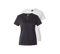 PIECES Maglietta nero / bianco Donna PIECES XL