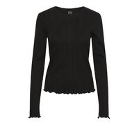 PIECES Pcmarie LS O-Neck Poin Top Jrs Noos BC, Nero, S