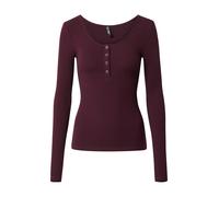 Pieces Top Pckitte LS Noos BC – Maglia jersey manica lunga tinta unita Rosso Vivo S Donna