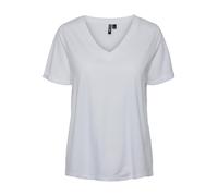 Pieces Maglietta da Donna PCRIA SS con Scollo a V Solid Tee Noos BC Bright White, S