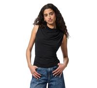 Pieces - Top senza maniche nero con scollo drappeggiato XXL