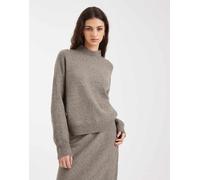 Pieces - Maglione accollato marrone mélange in coordinato S