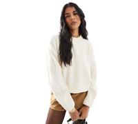 Pieces - Maglione color crema con maniche ampie e scollo rotondo-Bianco M