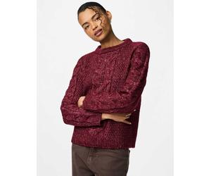 Pieces - Maglione color porto fulvo-Rosso L