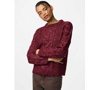 Pieces - Maglione color porto fulvo-Rosso S