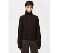 Pieces - Maglione con zip corta color delicioso-Marrone M