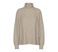 PIECES Pcmalou LS Rollneck Knit Noos BC Maglione Lavorato a Maglia, Grigio Talpa/Dettaglio: Melange, M Donna