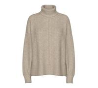 PIECES Pcmalou LS Rollneck Knit Noos BC Maglione Lavorato a Maglia, Grigio Tortora, XS Donna