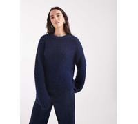 Pieces maglione lavorato a maglia chunky in blu scuro mélange XL