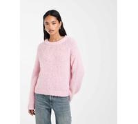 Pieces maglione lavorato a maglia chunky in rosa chiaro mélange S