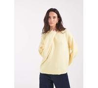 Pieces maglione lavorato a maglia oversize a maniche lunghe in giallo pastello S