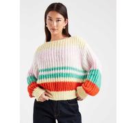 Pieces - Maglione lavorato a righe multicolore rétro XS