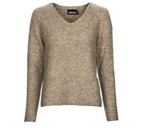 Pieces Maglione PCELLEN LS V-NECK KNIT in Marrone EU S