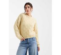 Pieces - Maglione testurizzato color giallo pallido S