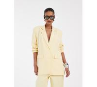 Pieces - Mix & Match - Blazer sartoriale squadrato oversize giallo pallido M