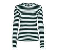 Pieces Nome IT Damen Pcruka LS Top Noos BC, Trekking Verde/Righe: Cloud Dancer, XS