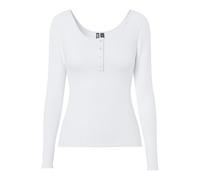 Pieces PCKITTE LS Top Noos B C Maglia a Maniche Lunghe, Bianco (Bright White Bright White), X-Large Donna