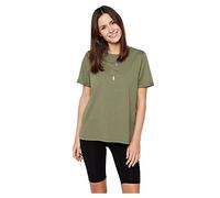 Pieces NOS Donna Pcria SS Fold Up Solid Tee Noos BC T-Shirt Not Applicable, Verde Intenso di licheni, M