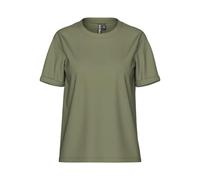 Pieces NOS Donna Pcria SS Fold Up Solid Tee Noos BC T-Shirt Not Applicable, Verde Intenso di licheni, S