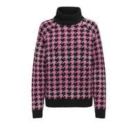 Pieces Onlberta LS Jq Knt, Black/Pattern:Fushsia Purple/Azelea Pink, S