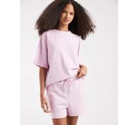 Pieces - Pantaloncini della tuta a vita alta rosa chiaro in coordinato S