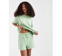 Pieces - Pantaloncini della tuta a vita alta verde mela in coordinato M