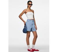 Pieces - Pantaloncini di jeans azzurri-Blu M