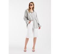 Pieces - Pantaloncini in denim taglio lungo bianchi-Bianco M