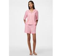 Pieces - Pantaloncini rosa in misto lino XS