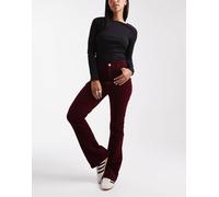 Pieces - Pantaloni in velluto a coste bordeaux-Rosso W32 L32