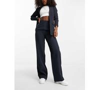 Pieces - Pantaloni sartoriali blu navy gessati in coordinato M