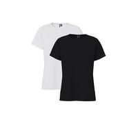 Pieces Pcamira SS Tee - 2 Confezioni da Donna Noos BC (Confezione da 2), Nero, XS