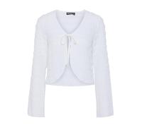 Pieces Pcanine LS Tie Mm Top da Donna, Bianco, L