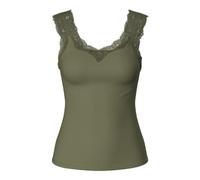 Pieces PCBARBERA Lace Noos Top da Donna, Verde Intenso, S