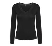Pieces Pcbarbera LS Lace Top Noos BC Maglietta a Maniche Lunghe da Donna, Nero, L
