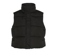PIECES Pcbee High Neck Cropped Puffer Vest Mm Ovest, Nero, XS Donna