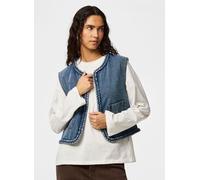 Pieces - Pcbell Cropped Denim Vest Blu - Abbigliamento M Blu