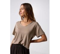 Pieces - Pcbillo Oversized Tee Lurex Stripes Noos Beige - Abbigliamento XS Beige