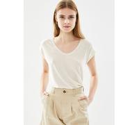 Pieces - Pcbillo Ss V-Neck Tee Lurex Stripe Ka Bianco - Abbigliamento XL Bianco