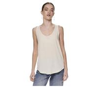 PIECES Top 'Billo' oro / bianco lana, Taglia S