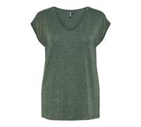 PIECES Pcbillo Tee Lurex Stripes Noos, T-shirt Donna, Mirtle/Dettaglio: Oro Lurex, S
