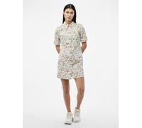 Pieces - Pcblume Ss A-Shape Dress Aop Bc Bianco - Abbigliamento M Bianco
